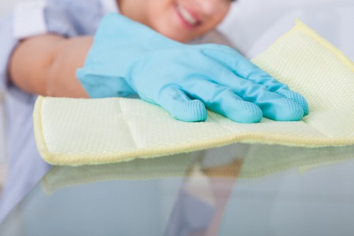 Cleaner assessing a property before starting a scheduled clean