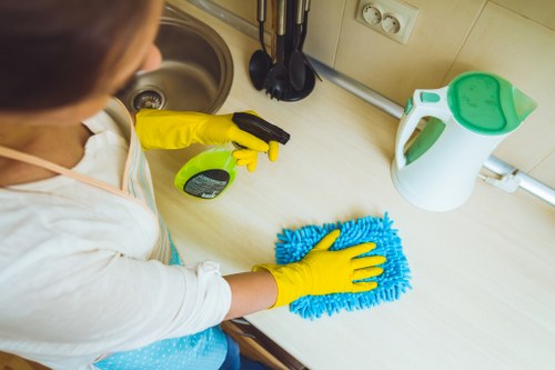 Waste handling and compliance during a professional cleaning visit