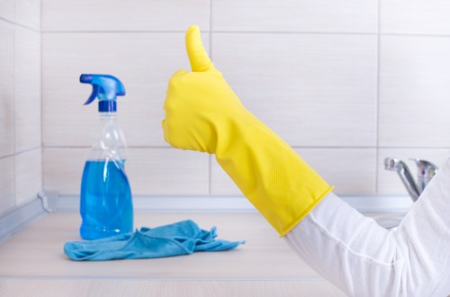 Deep cleaning a kitchen oven in Wandsworth using specialist tools